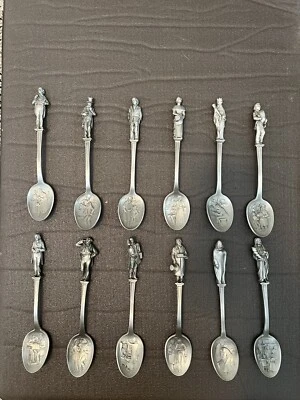 Franklin Mint Pewter 12 Spoon Collection - Charles Dickens A Christmas Carol - Image 1 of 4