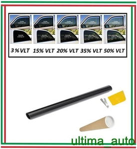 2x PROFESSIONALE ANTIGRAFFIO PELLICOLA OSCURANTE VETRI AUTO NERO 50% 76cm x 3m - Picture 1 of 1