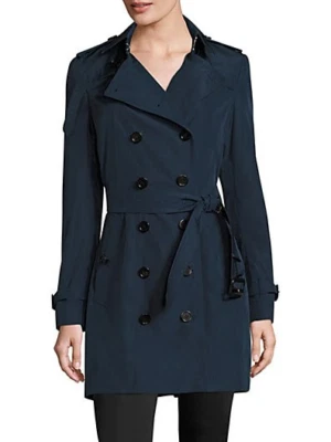 NWT BURBERRY LONDON Sandringhamm Double Breasted Trench Coat Jacket,SZ14,Navy - Image 1 of 4