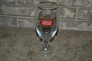 Stella Artois Gold Rimmed Chalice 40cl 16 Oz. Belguim Beer Glass MINT COND!!! - Picture 1 of 4