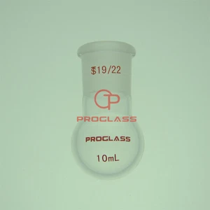 Frasco de vidrio de laboratorio de un solo cuello en forma de pera de 10 ml con junta 19/22 - Imagen 1 de 1