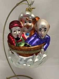 Peschka RUB-A-DUB-DUB Three Men In Tub Blown Glass Christmas Ornament 4.5" RARE - Picture 1 of 8