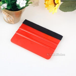 1PC Red Felt Edge Car Vinyl Wrap Window Install Tool Scraper Decal Squeegee AB - Picture 1 of 5