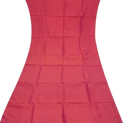 Vintage Pink 100% Pure Silk Handloom Sari Remnant 4YD Craft Fabric Silk Scrap - Image 1 of 4