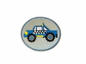 Aufbügler♥Bügelmotiv♥Applikation Patch♥ Reflex Sicherheit Truck blau rund NEU ♥  - Picture 1 of 2