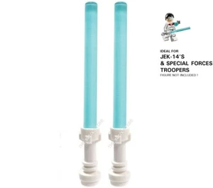 2 X OFFICIAL LEGO - STAR WARS LIGHTSABERS - WHITE HILT / TRANS BLUE - FAST - NEW - Picture 1 of 1