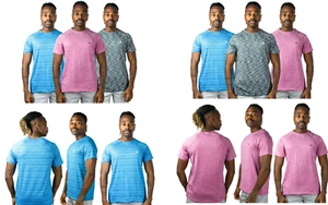 Men's 3-Pack Gym Workout Tees with Breathable Fabric, Stretchable Design - Picture 1 of 17