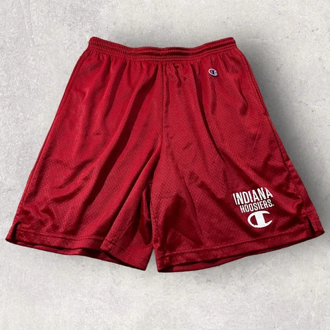 Indiana Hoosiers Shorts Mens Large Red Champion Mesh Basketball Activewear Cover