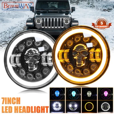 2x Faros LED Hi/Lo DOT 150W 7 pulgadas + DRL para Jeep Wrangler JK LJ TJ CJ 96-18 Foto 1 de 4