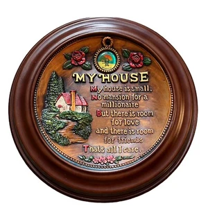 Vtg Missouri Branson Framed Souvenir Smiles Wall Plate 3D "My House" Japan 8" - Bild 1 von 17