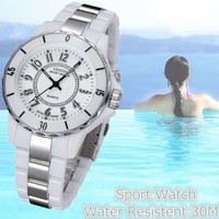 Couples Gifts LED Analog Quartz Waterproof Men's Women's Stainless Steel Watch