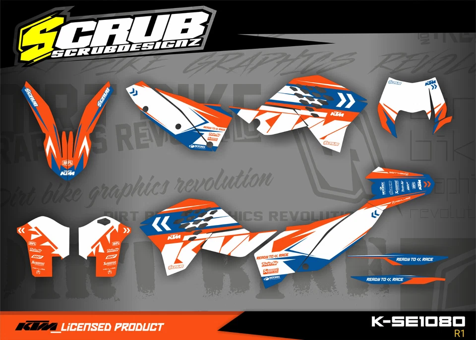 KTM Dekor EXC 125 200 250 300 400 450 530R 2008 2009 2010 2011 Aufkleber SCRUB - Bild 1 von 4