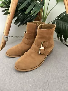 Witchery Tan Suede Leather Boot Size 34 - Picture 1 of 12