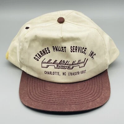 Vintage Starnes Pallet Service Inc. Hat Cap Trucker Tan Brown Snapback Cobra Cap - Image 1 of 4