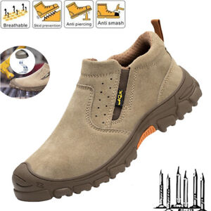 Water Resistant Steel Toe Safety Boots Women Protective Work Shoes Non-Slip Gray