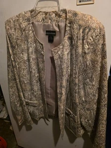 Chaqueta abierta Molly & Max para mujer con estampado de serpiente XL beige marrón manga larga - Imagen 1 de 3