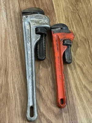 Conjunto de chaves de tubo de aço rígidas USA 814 alumínio resistente 14" e 10" - Imagem 1 de 4