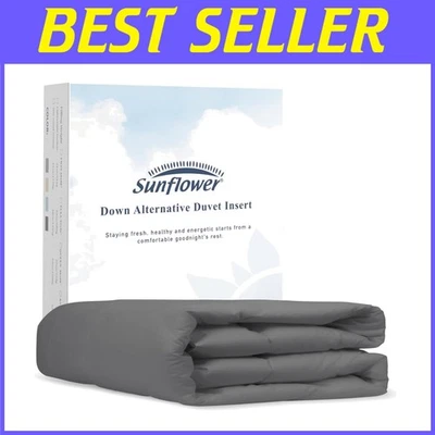 Lightweight Down Alternative Full Comforter in Steel Gray - Breathable Cotton - Imagem 1 de 4