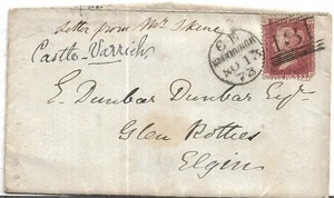 1873 KÖNIGIN VICTORIA 1d ROT MIT NUMMER 131 EDINBURGH NACH ELGIN REF 6323 - Bild 1 von 2