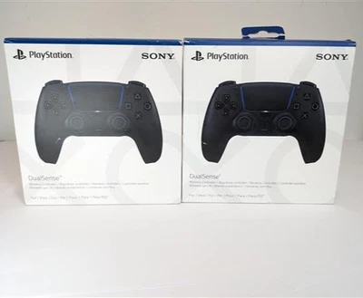 2x Sony DualSense PS5 Controllers – Black – Faulty – Repair/Spare - Image 1 of 4