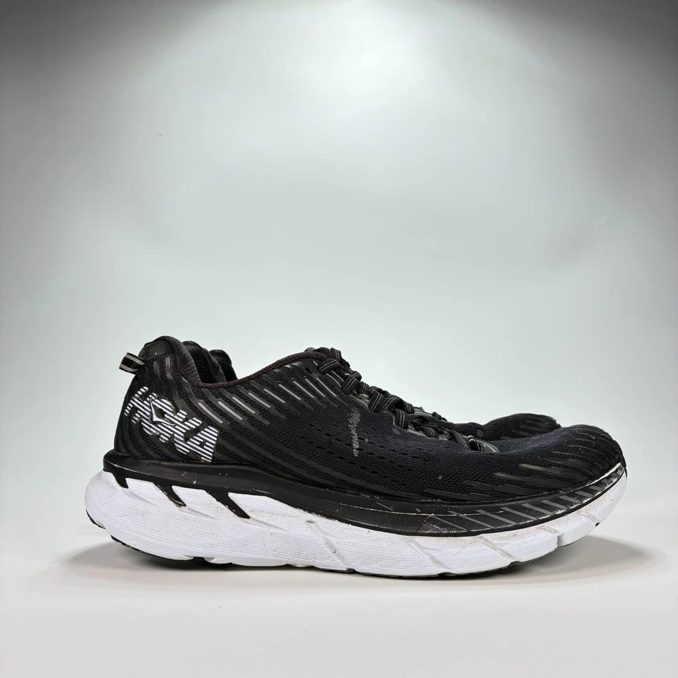 Hoka One One Clifton 5 Negro Blanco Zapatos para Correr Tenis con Cordones Para Hombre Talla 9 Foto 1 de 4