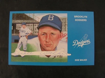 Dixie Walker Signed Brooklyn Dodgers Postcard Cut Mint Susan Rini 1944 Bat Champ - Image 1 of 3
