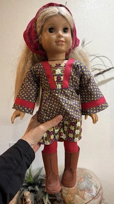 American Girl 18" JULIE DOLL Retired Blonde Calico Dress 2008 - Image 1 of 4