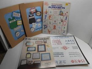 11 Different FUN CROSS STITCH ALPHABET PATTERN BOOKS Alphabet LIbrary/+ - Picture 1 of 2