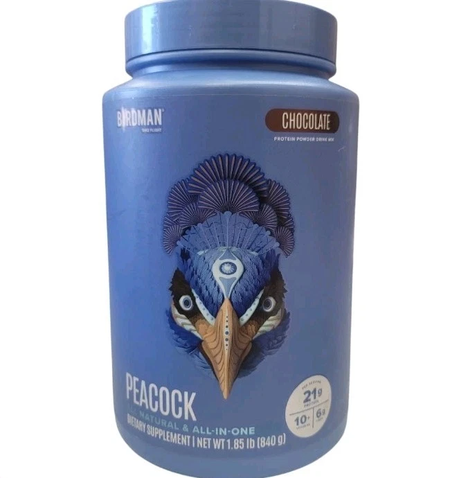 BIRDMAN Peacock Protein Powder Plant Based Meal Replacement Choco 1.85lb 11/2026 - Image 1 of 1