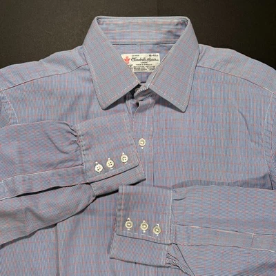 Turnbull & Asser 16 - 41 cm Mens Dress Shirt Blue Red Pinstripe Check Cotton - Image 1 of 4