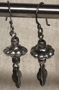 Native American  Feather Sterling Silver Drop Dangle Earrings - Picture 1 of 4