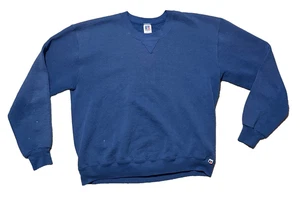 Vintage 90s Sweatshirt Russell Athletic Herren L Blau Made In USA Blank Crewneck - Bild 1 von 9