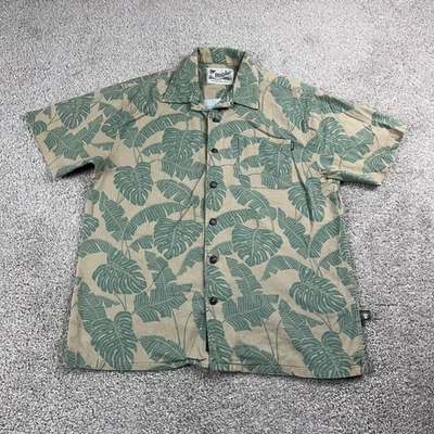 Howler Brothers Shirt Mens Medium Green Floral Button Up Camp Tropical Hawaii - Image 1 of 4