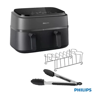 Philips 9L Dual Basket Air Fryer 3000 Series NA350/03 Black - Picture 1 of 8