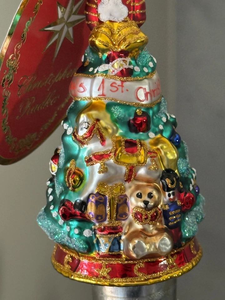 2024 克里斯托弗·拉德科“Tot's First Tree”圣诞装饰品-全新带标签 — 第 1/4 张图片