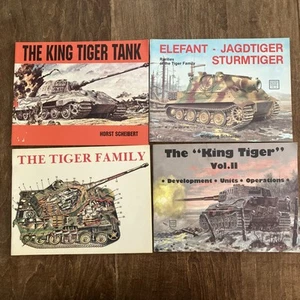 Set of 4 King Tiger Tank Books Elefant Jagdtiger Sturmtiger Scheibert Schneider - Picture 1 of 5