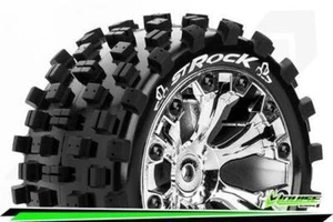 Louise ST-ROCK 1-10 Stadium Truck Reifen Fertig Verklebt Soft 2.8" Felgen Chrom  - Bild 1 von 2