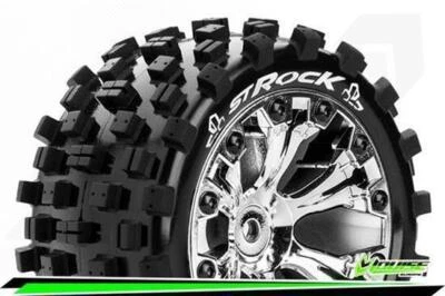 Louise ST-ROCK 1-10 Stadium Truck Reifen Fertig Verklebt Soft 2.8" Felgen Chrom  - Bild 1 von 2
