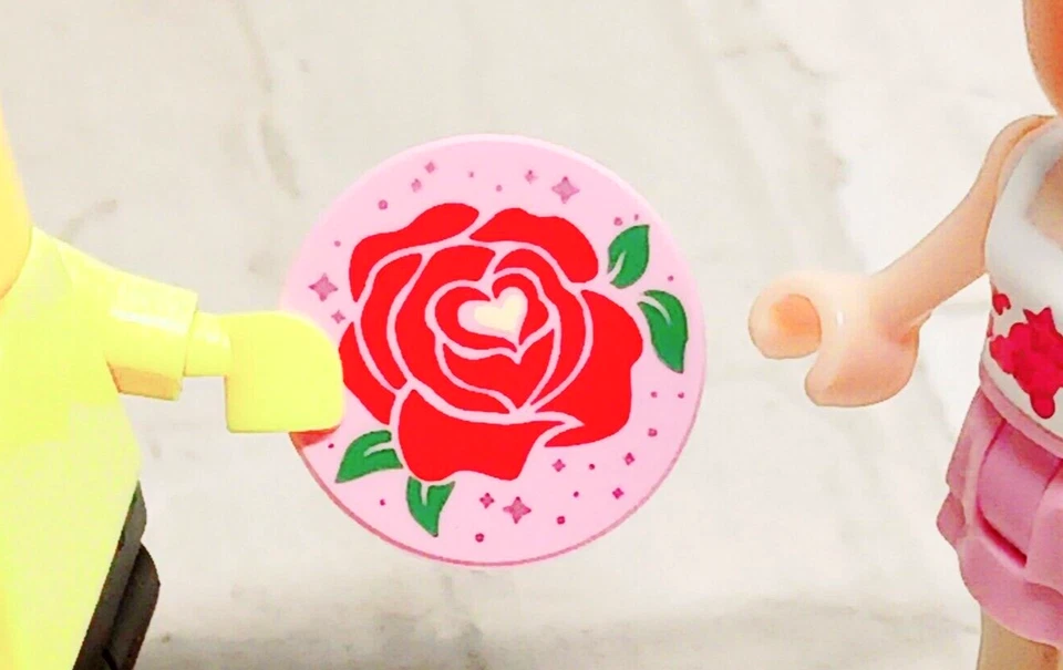 New LEGO Heart Rose Forever Flower Printed 2x2 Tile Friendship BFF Gift Birthday - Image 1 of 1