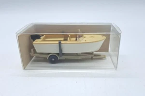 Wiking H0 1 : 87 - 12095 Trailer / Anhänger mit Motorboot in OVP selten - Bild 1 von 1