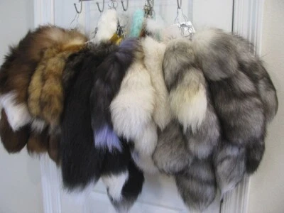 VOCÊ ESCOLHE - Genuíno FOX TAIL S M L tamanhos PRATA VERMELHO ÍNDIGO CANELA MÁRMORE ÁRTICO - Imagem 1 de 4