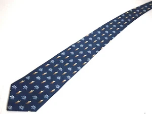 McGregor Mens Necktie Tie Navy Blue Floral Geometric 60"  - Picture 1 of 4