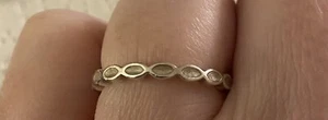 Sterling Silver And Champagne Enamel Pandora Stackable Ring - Picture 1 of 3