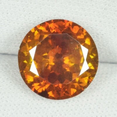 6.79 ct ULTRA RARE ORANGE YELLOW MULTI COLOR NATURAL SPHALERITE ROUND See Vdo SY - Image 1 of 3