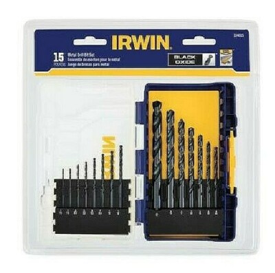 IRWIN Drill Bit Set 15 pc Black Oxide w/Case ...