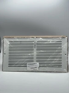 Metal Magery 12 x 6-Inch White Steel Baseboard Register. 13-3/4”x 7-1/4” - Picture 1 of 8