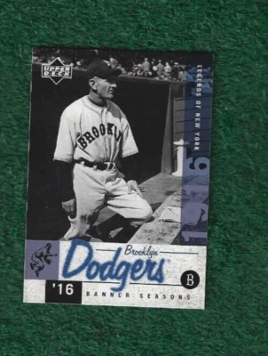 CASEY STENGEL - MLB HOF - 2001 CUBIERTA SUPERIOR LEYENDAS DE NUEVA YORK TARJETA # 22 BROOKLYN Foto 1 de 2