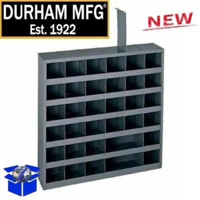 DURHAM MANUFACTURING Metal 36 Hole Storage Bolt Bin Cabinet Compartment Nuts Bolts Fasteners Screws
