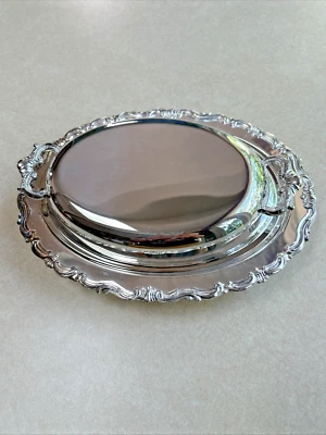 Cuenco de verduras cubierto de plata FB Rogers de colección nunca usado, aproximadamente 12 x 9 pulgadas Foto 1 de 4