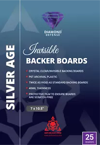 Crystal CLEAR COMIC BACKER BOARDS, Diamond Defense CURRENT AND SILVER AGE - Picture 1 of 6